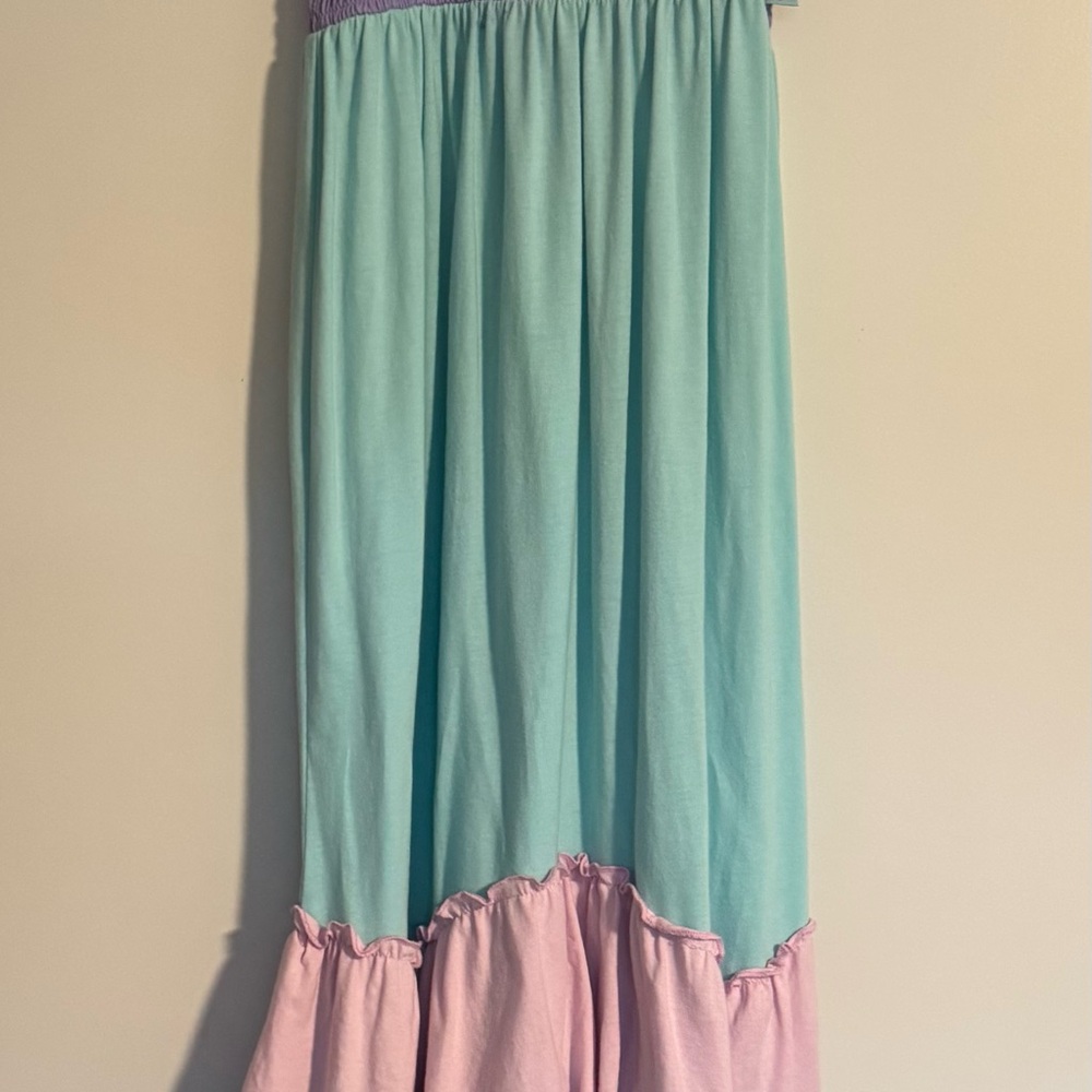 Disney Little Mermaid Pastel Colorblock Kids Dress